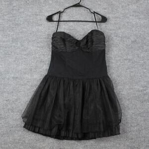 Vintage Royal Bones Dress XL Corset Strapless Tutu Mini Black Grunge Gothic Punk